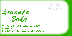 levente doka business card